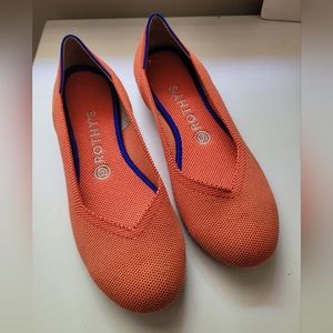 Rothys The Flat Marina stripe persimmons shoes